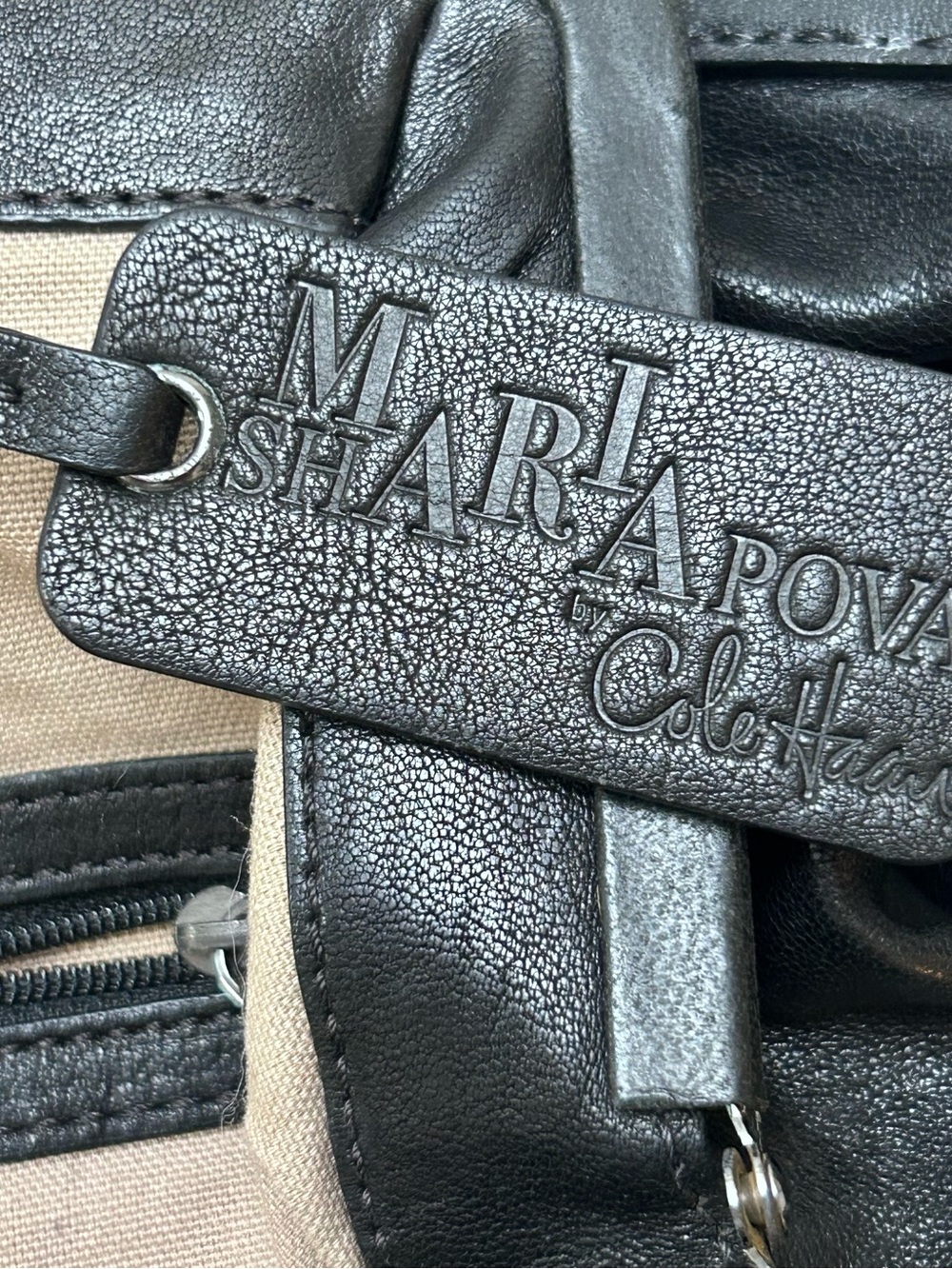 🎾MAKE OFFER🎾 Y2K Cole Haan Maria Sharapova Black Leather Bag Purse Bag Tote - Picture 6 of 9